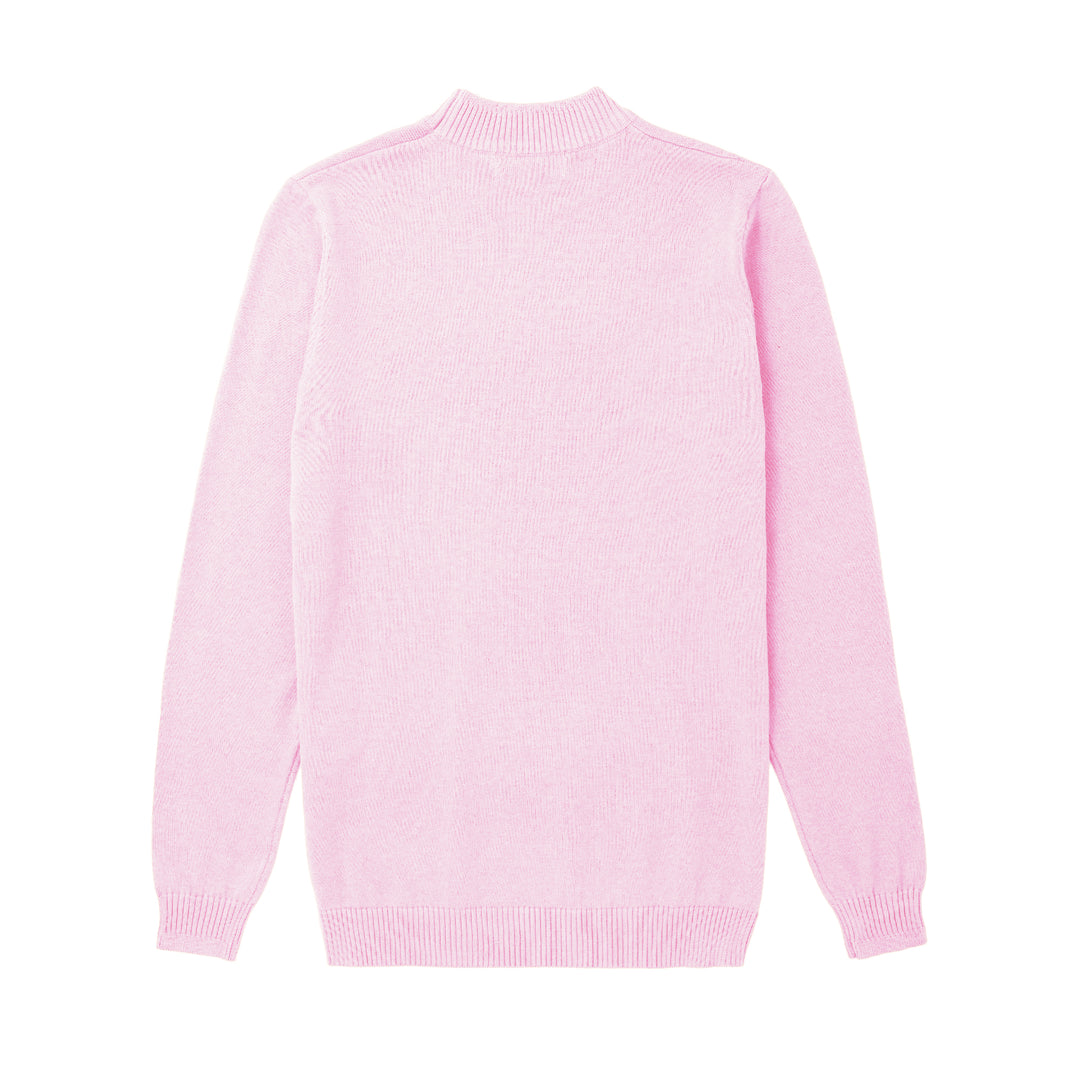 Long Sleeve Mock Neck Sweater by Lorenzo Franco - Pink