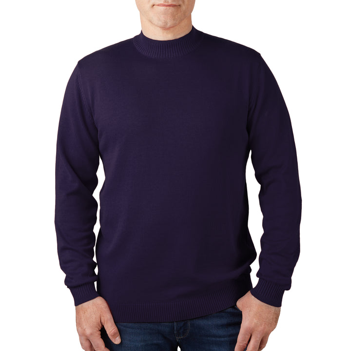 Long Sleeve Mock Neck Sweater by Lorenzo Franco - Purple