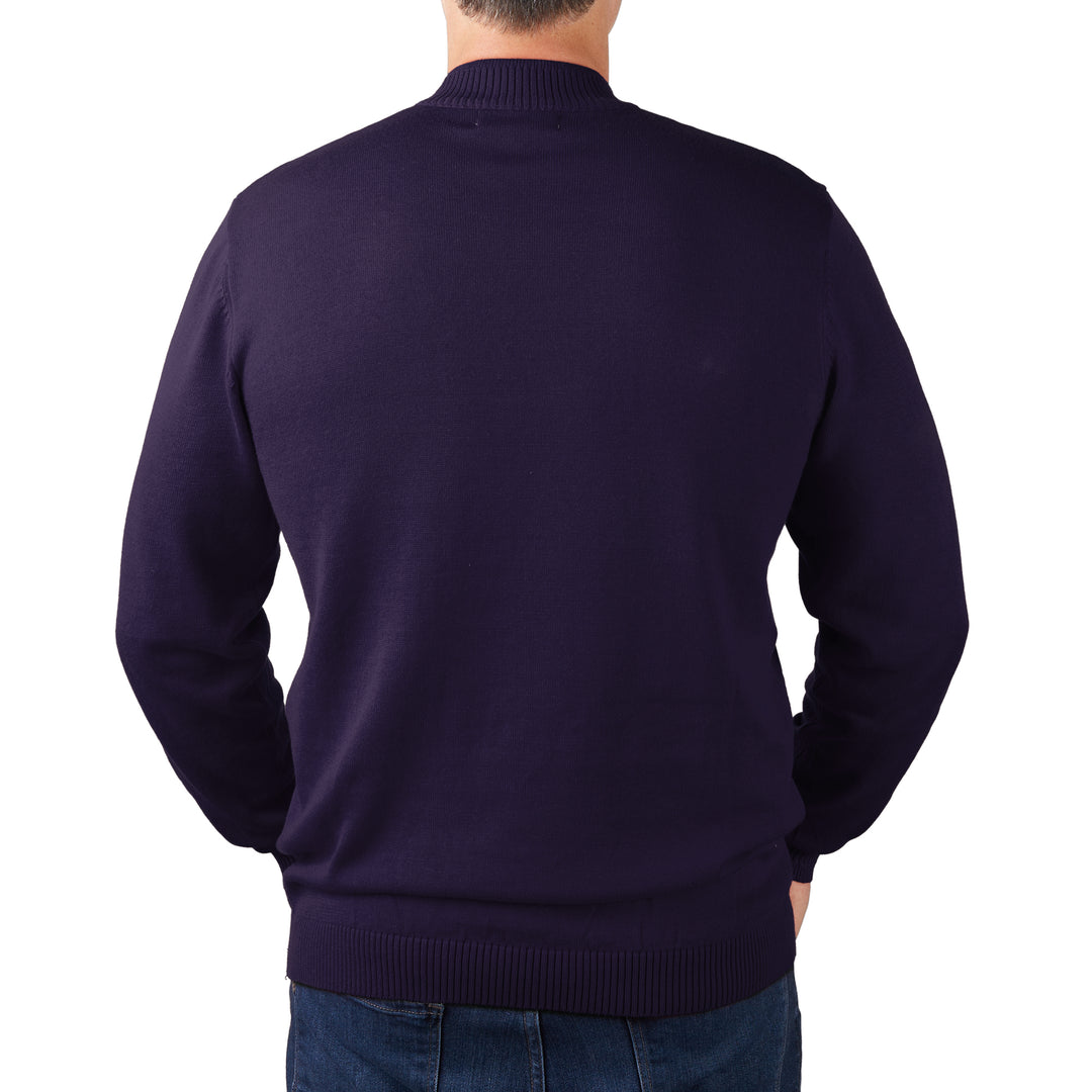 Long Sleeve Mock Neck Sweater by Lorenzo Franco - Purple