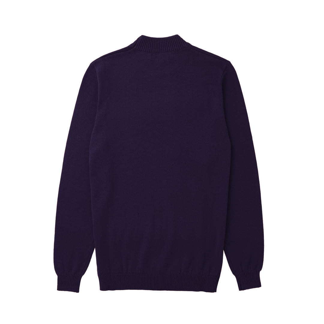 Long Sleeve Mock Neck Sweater by Lorenzo Franco - Purple