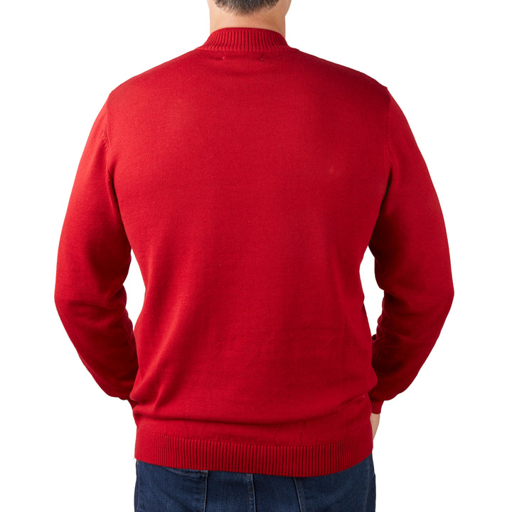 Long Sleeve Mock Neck Sweater by Lorenzo Franco - Red