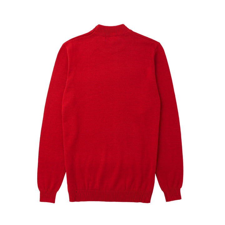 Long Sleeve Mock Neck Sweater by Lorenzo Franco - Red