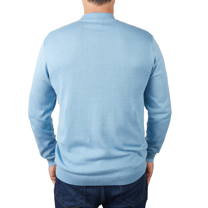 Long Sleeve Mock Neck Sweater by Lorenzo Franco - Sky