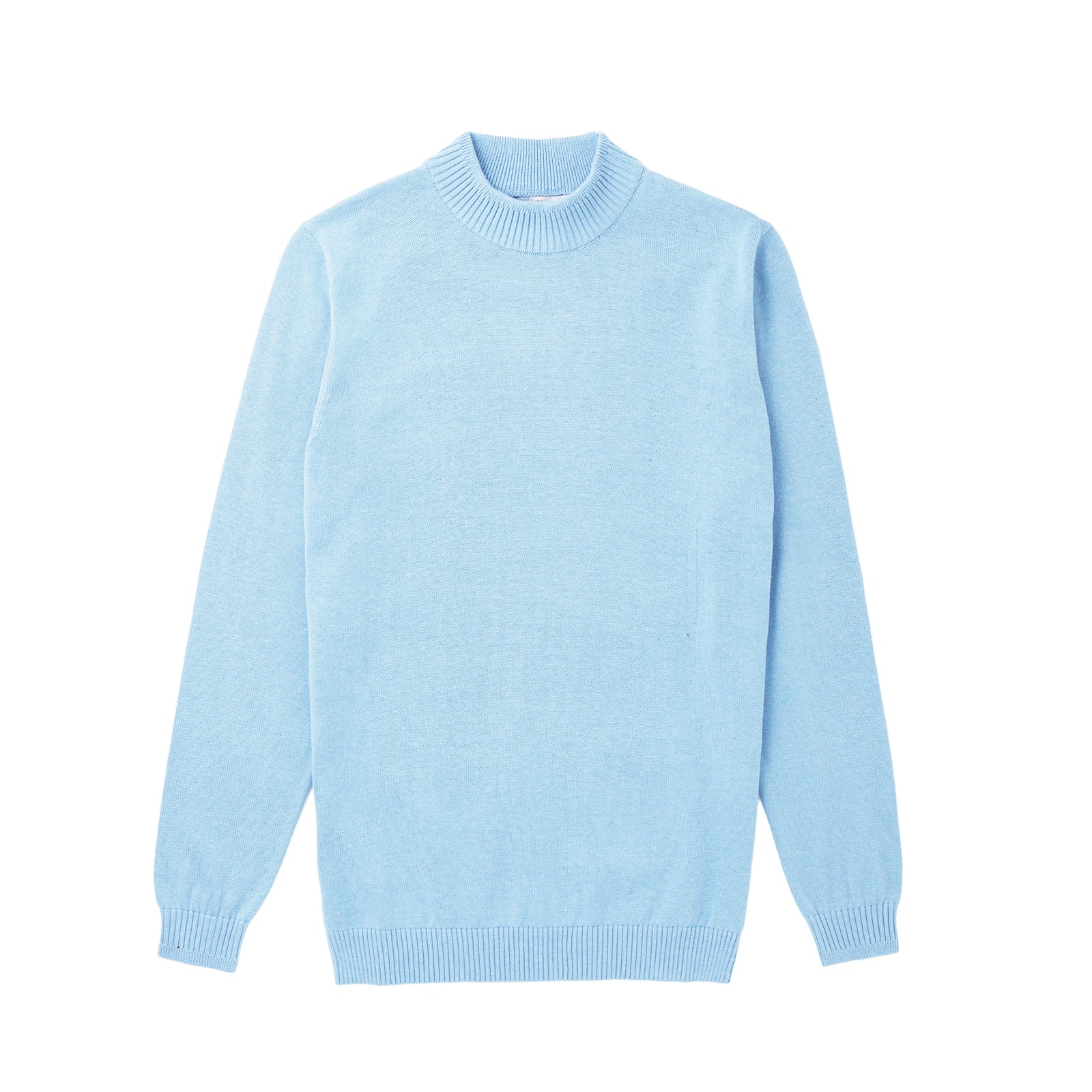 Long Sleeve Mock Neck Sweater by Lorenzo Franco - Sky - sweater | New York Man Suits