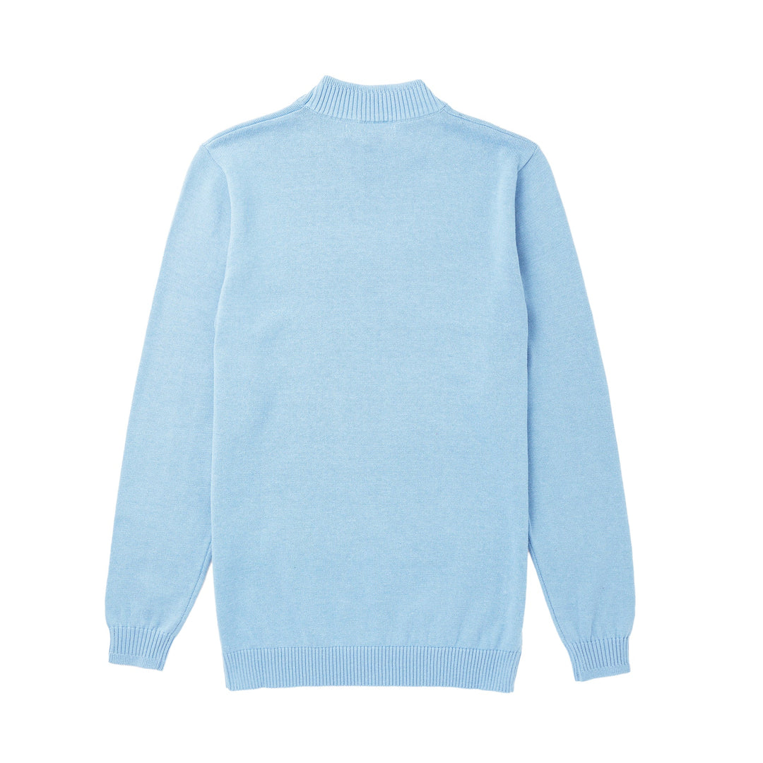 New York Man Mock Neck Sweater by Lavane in Sky Blue - view 3