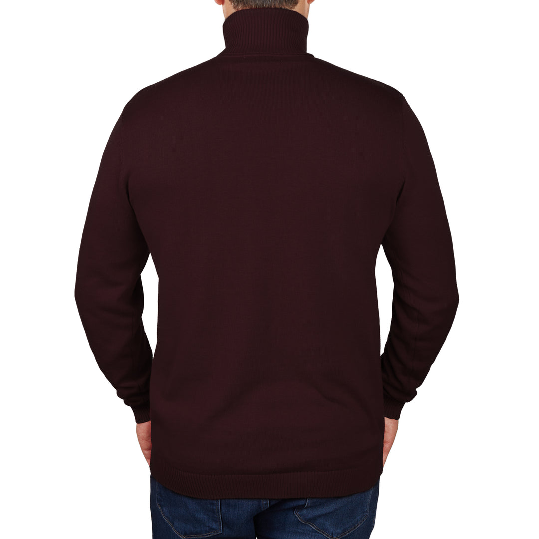 Long Sleeve Turtle Neck Sweater by Lorenzo Franco - Burgundy