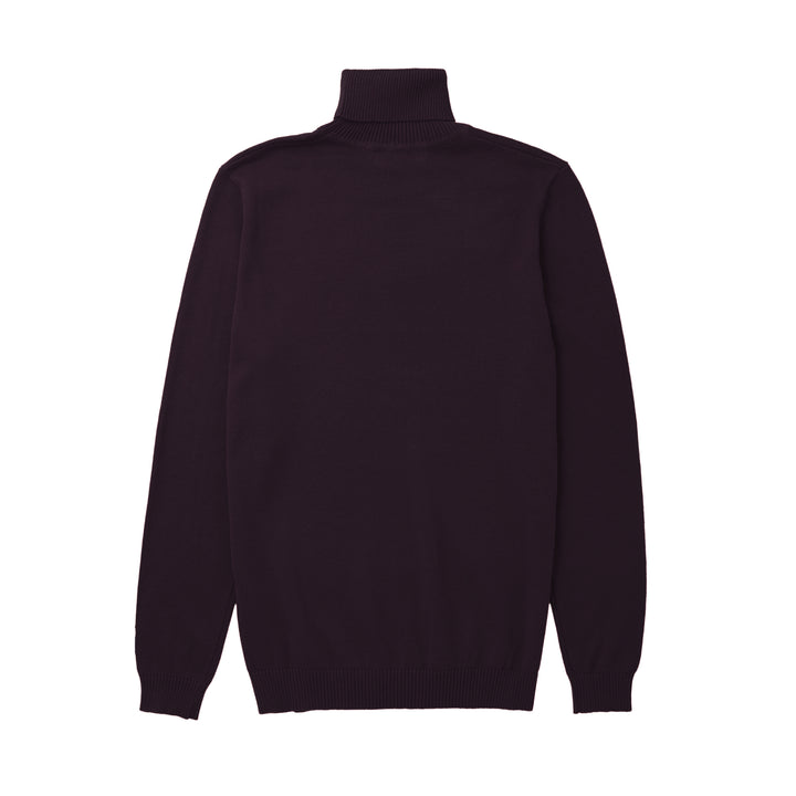 Long Sleeve Turtle Neck Sweater by Lorenzo Franco - Eggplant