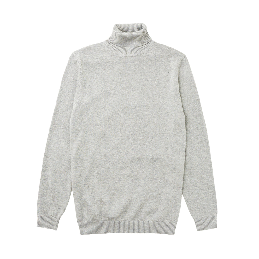 Long Sleeve Turtle Neck Sweater by Lorenzo Franco - Light Grey