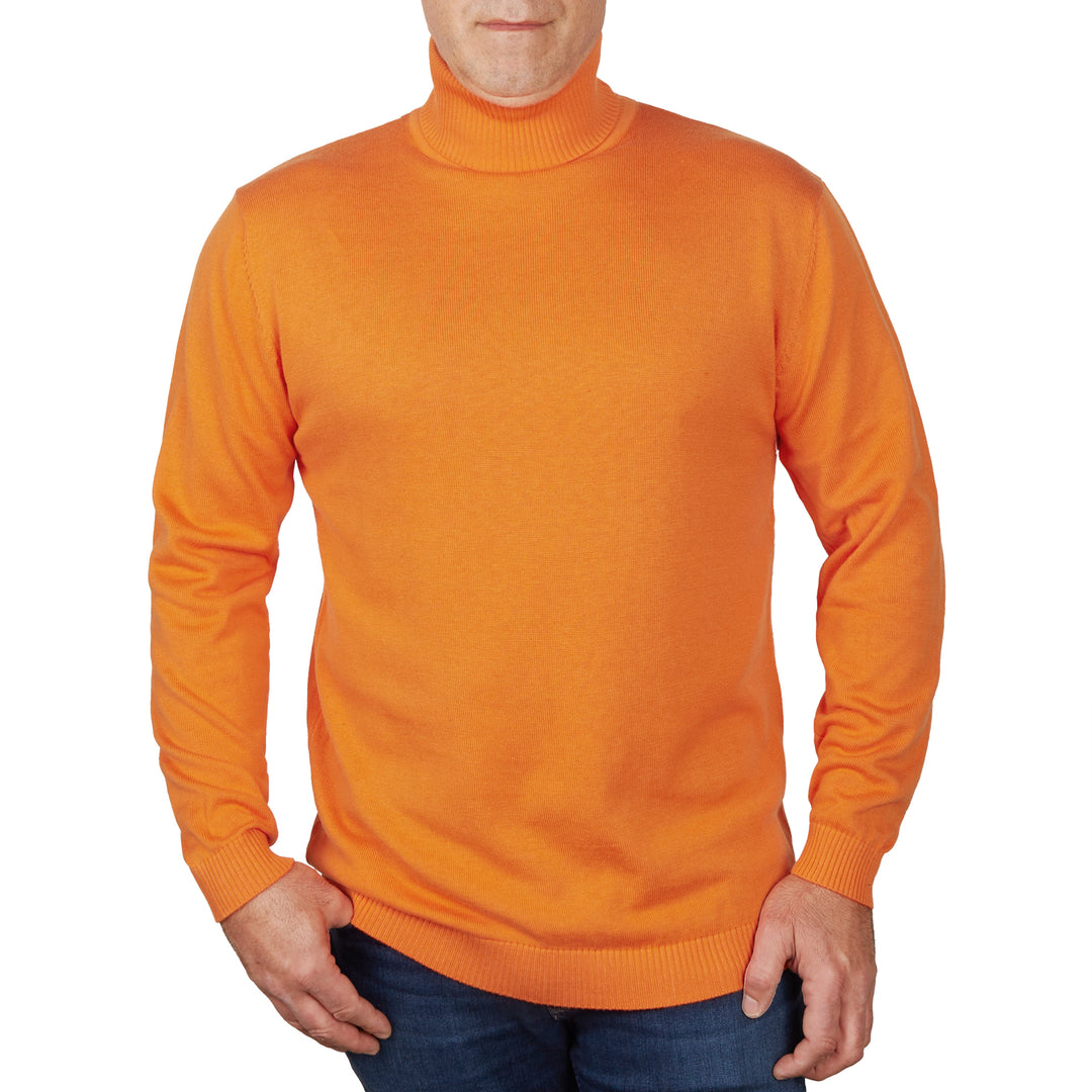 Long Sleeve Turtle Neck Sweater by Lorenzo Franco - Orange