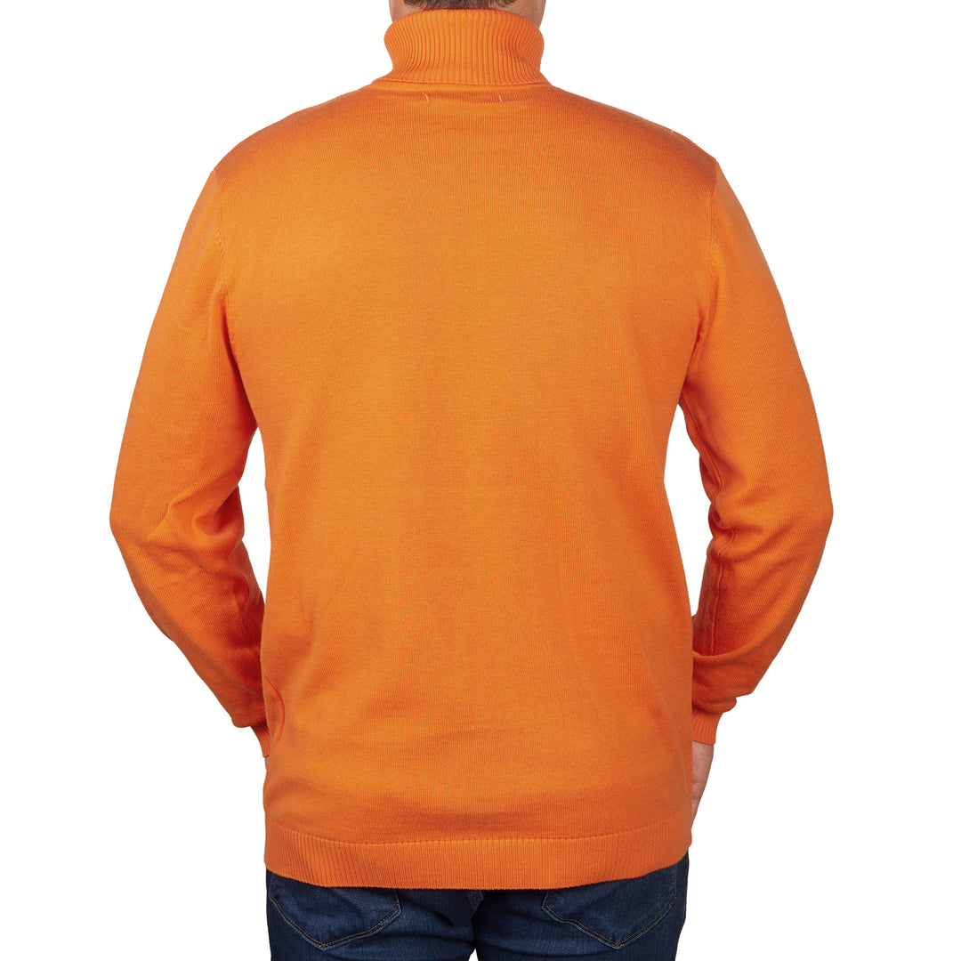 Long Sleeve Turtle Neck Sweater by Lorenzo Franco - Orange