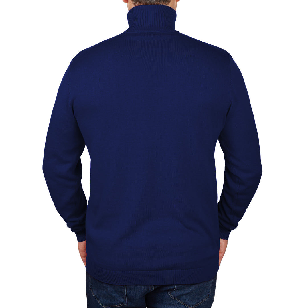 Long Sleeve Turtle Neck Sweater by Lorenzo Franco - Royal Blue