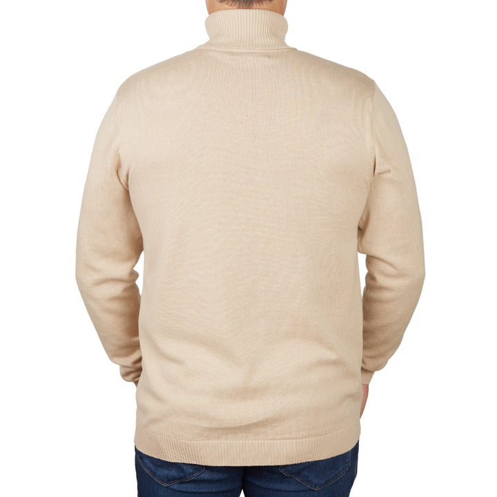 Long Sleeve Turtle Neck Sweater by Lorenzo Franco - Sand