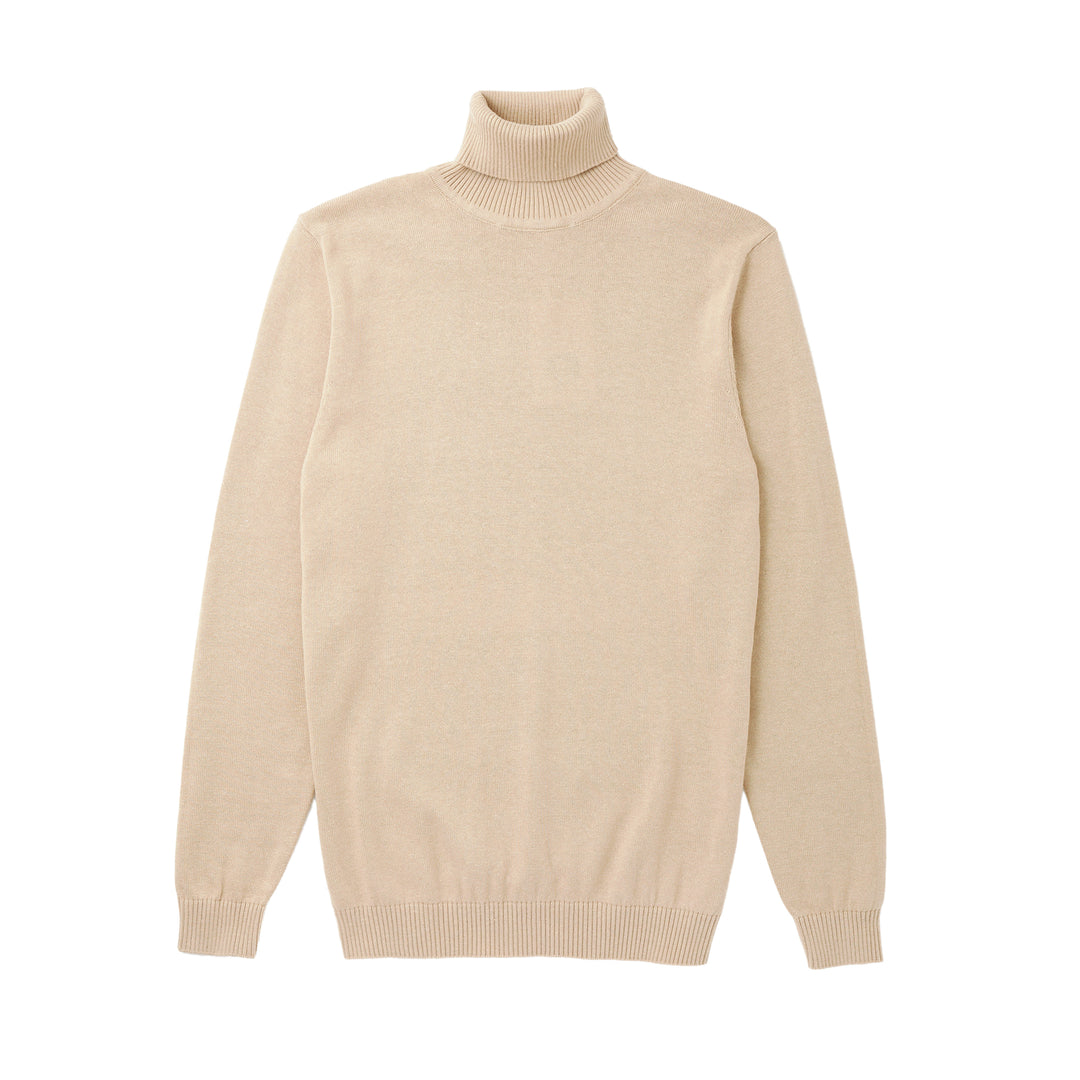 Long Sleeve Turtle Neck Sweater by Lorenzo Franco - Sand