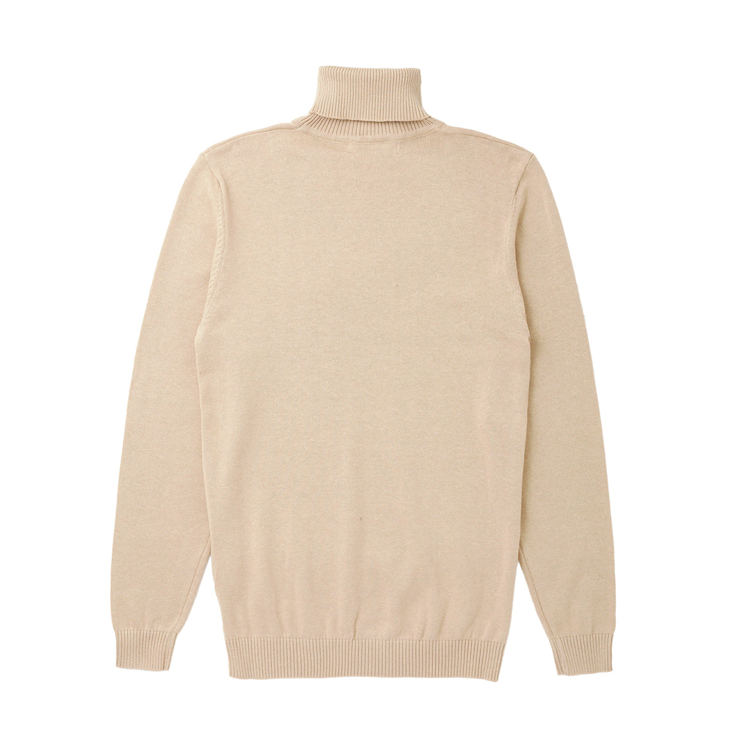 Long Sleeve Turtle Neck Sweater by Lorenzo Franco - Sand