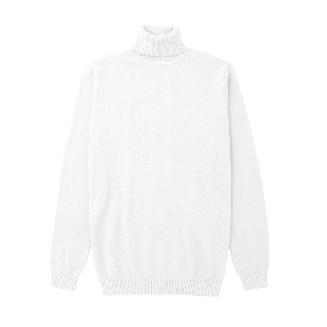 Long Sleeve Turtle Neck Sweater by Lorenzo Franco - White