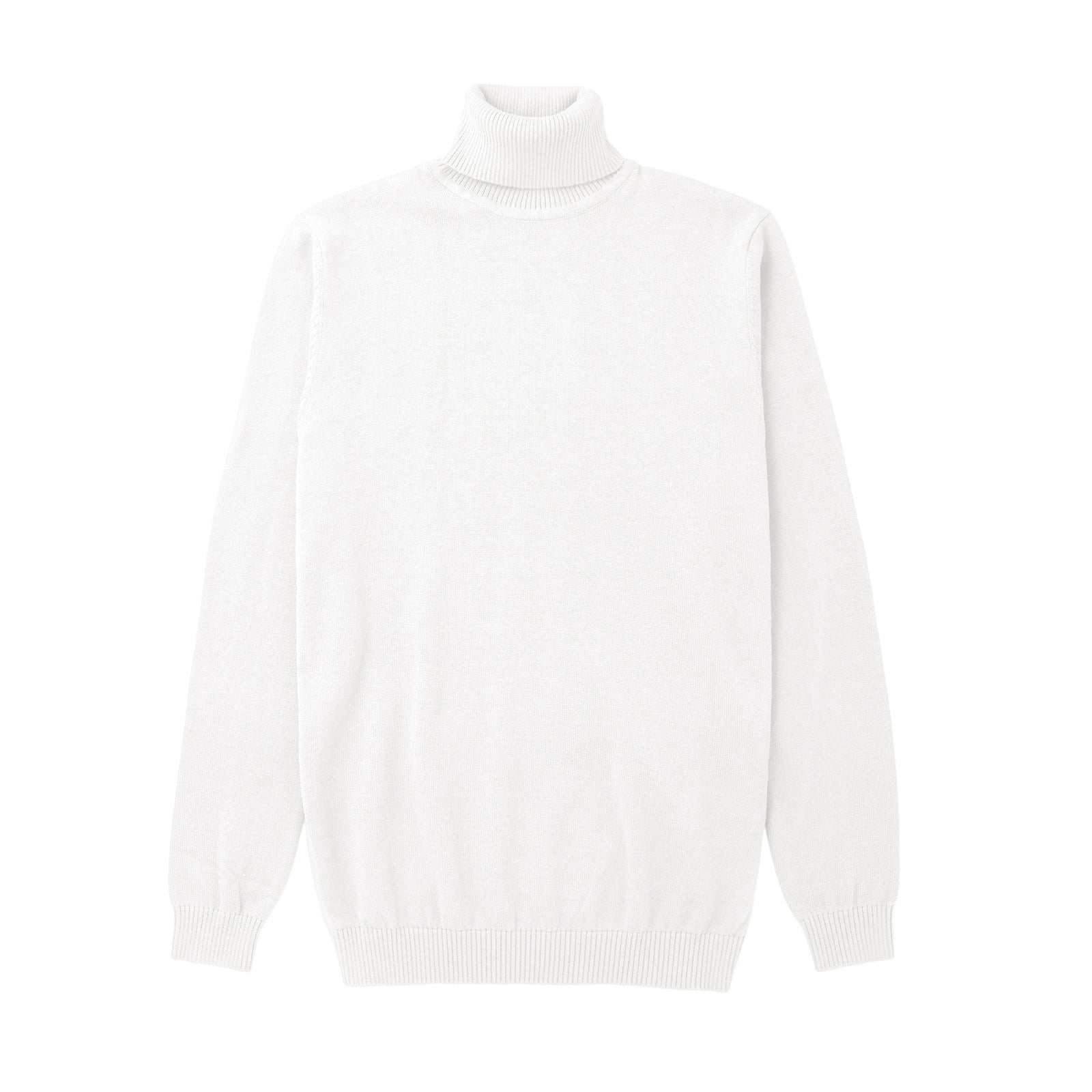 Long Sleeve Turtle Neck Sweater by Lorenzo Franco - White - sweater | New York Man Suits
