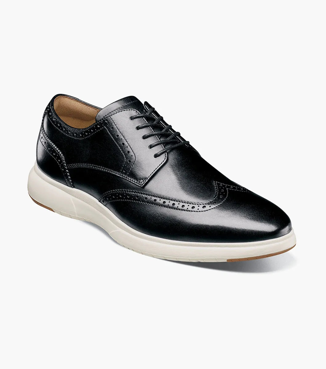 Florsheim Dash Wingtip Oxford Sneaker Shoe (Wide Width) - Black - shoes | New York Man Suits