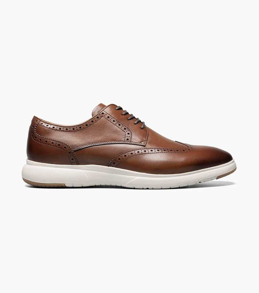 Florsheim Dash Wingtip Oxford Sneaker Shoe (Wide Width) - Cognac - shoes - view 2 | New York Man Suits