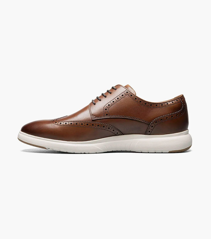 Florsheim Dash Wingtip Oxford Sneaker Shoe (Wide Width) - Cognac