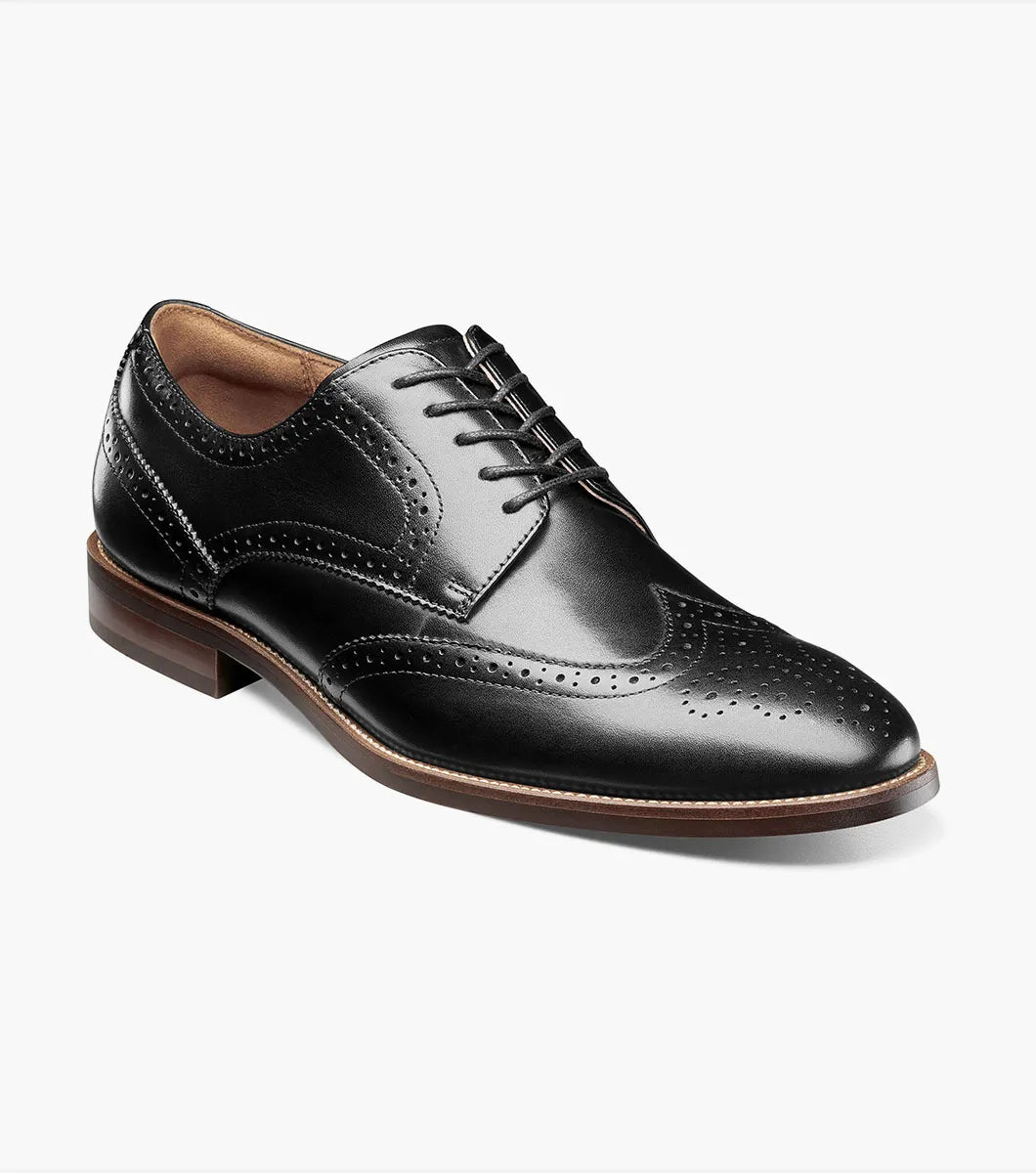 Florsheim Men Rucci Wingtip Oxford Cognac Shoes-Black - shoes | New York Man Suits