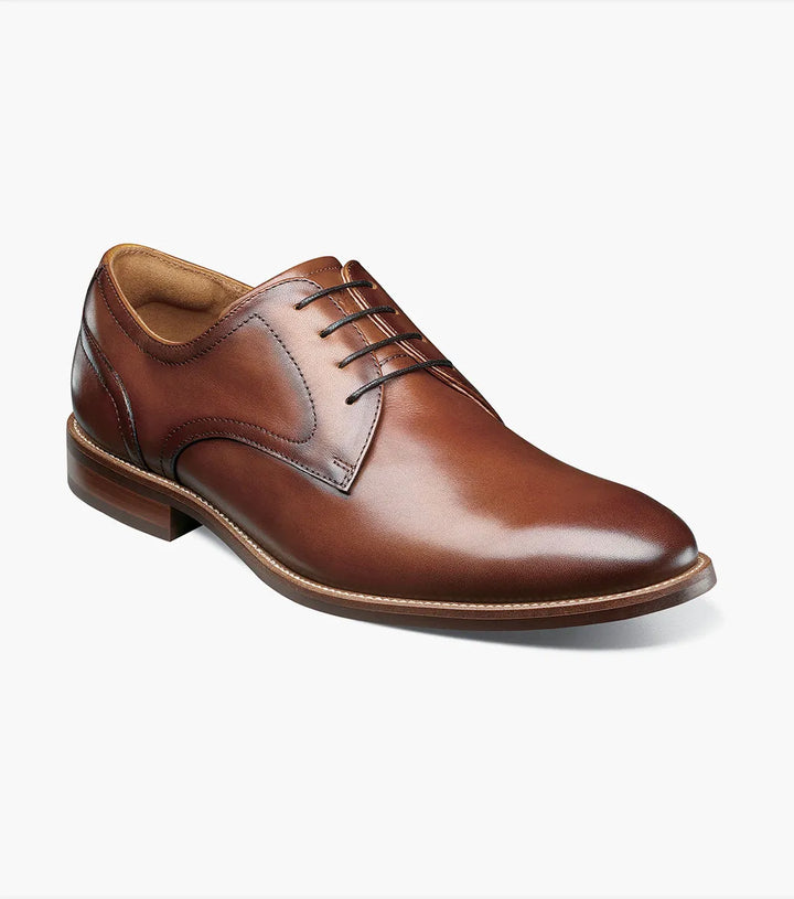 Florsheim Men Rucci Plain Toe Oxford Shoes-Cognac