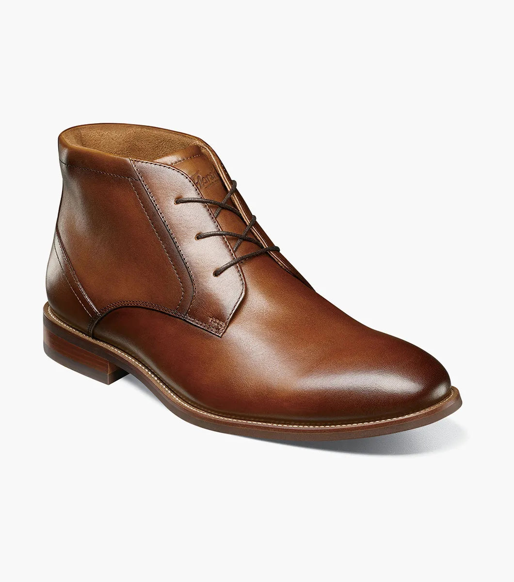 Florsheim "Rucci" Plain Toe Chukka Boot - Cognac - shoes | New York Man Suits