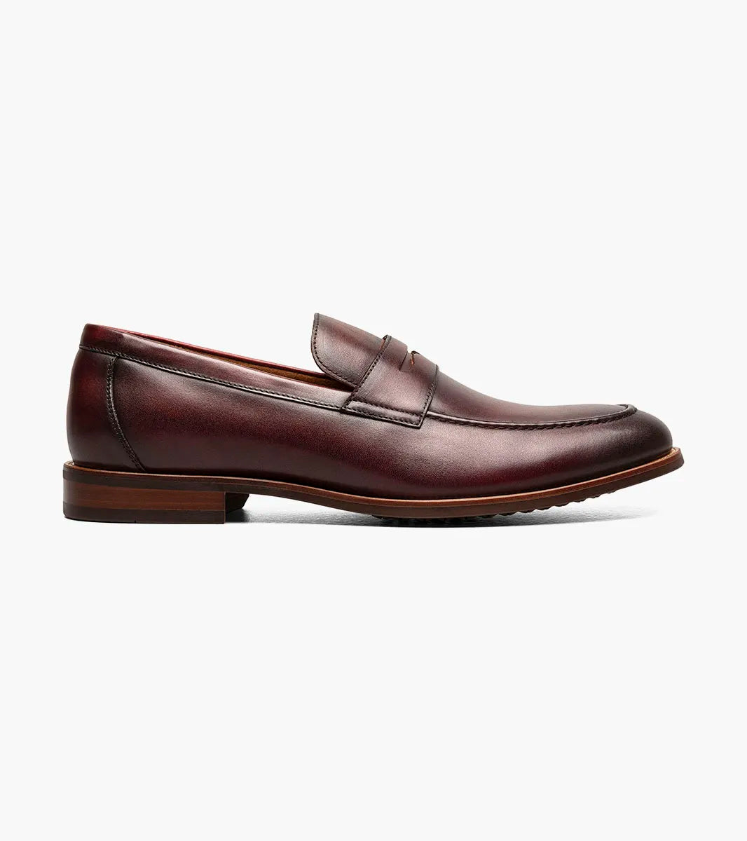 Florsheim Mens Rucci Penny Loafer Shoe-Burgundy - shoes - view 2 | New York Man Suits