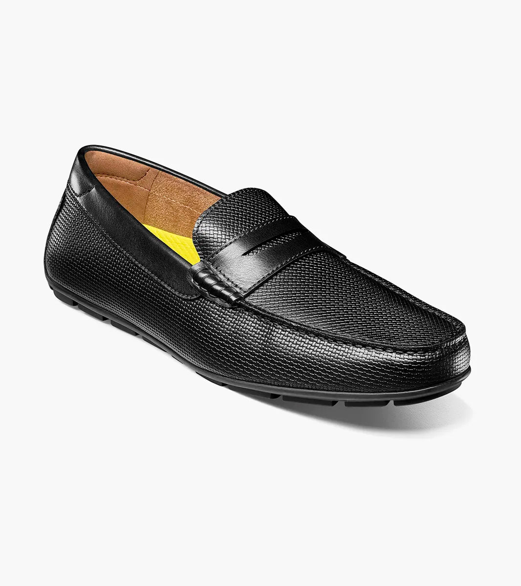 Florsheim Mens Mock Toe Penny Driver Shoe-Black - shoes | New York Man Suits