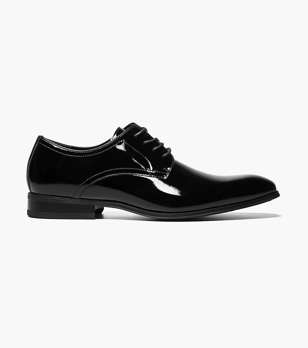 Florsheim Tux Plain Toe Oxford Shoe - Black Patent - shoes - view 2 | New York Man Suits