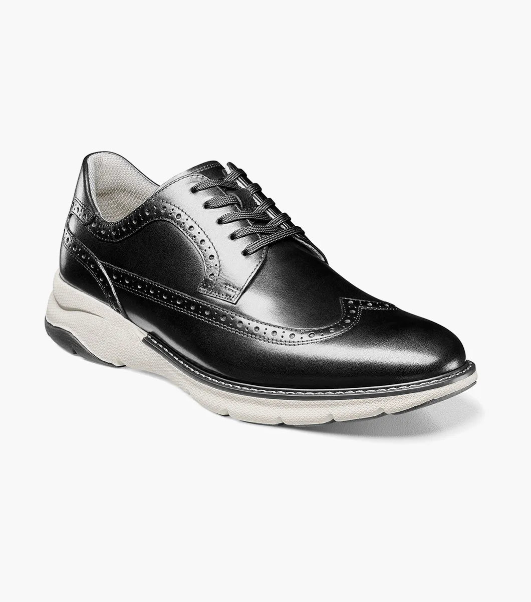 Florsheim Mens Frenzi Wingtip Oxford Sneaker Shoe-Black - shoes | New York Man Suits
