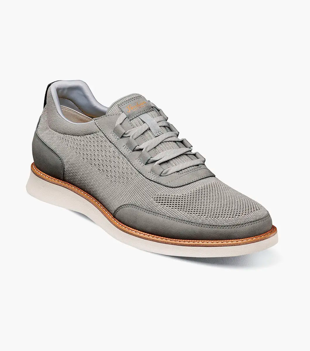 Florsheim "Launch" Knit Elastic Lace Moc Toe Slip On - Gray - sweater | New York Man Suits