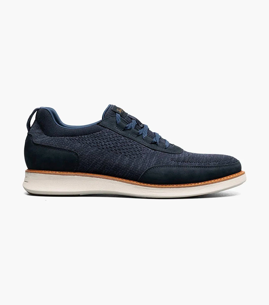 Florsheim "Launch" Knit Elastic Lace Moc Toe Slip On - Navy - sweater - view 2 | New York Man Suits