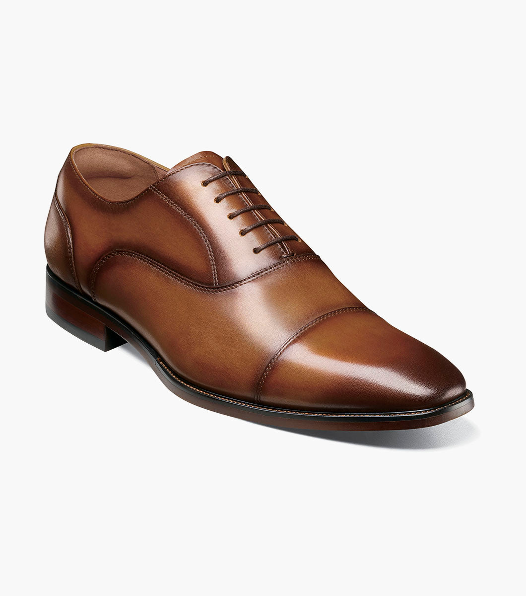 Florsheim Men Sorrento Captoe Shoe-229-Multi Cognac - shoes | New York Man Suits