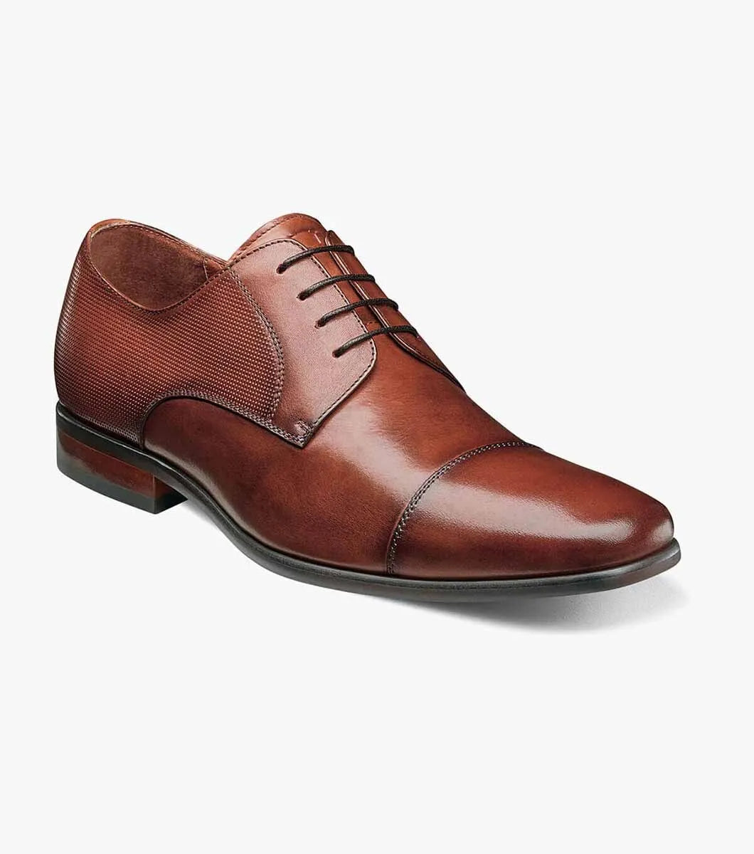 Florsheim "Postino" Cap Toe Oxford Dress Shoe - Cognac - shoes | New York Man Suits