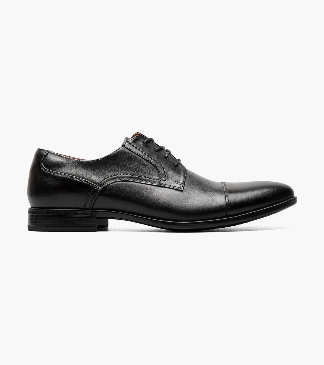Florsheim "Zaffiro" Cap Toe Oxford Shoe - Black - shoes - view 2 | New York Man Suits