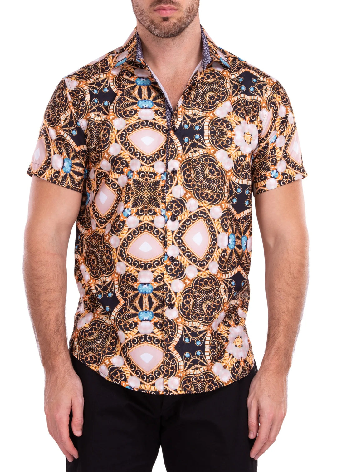 BeSpoke Collection Fancy Design Short Sleeve Casual Shirt