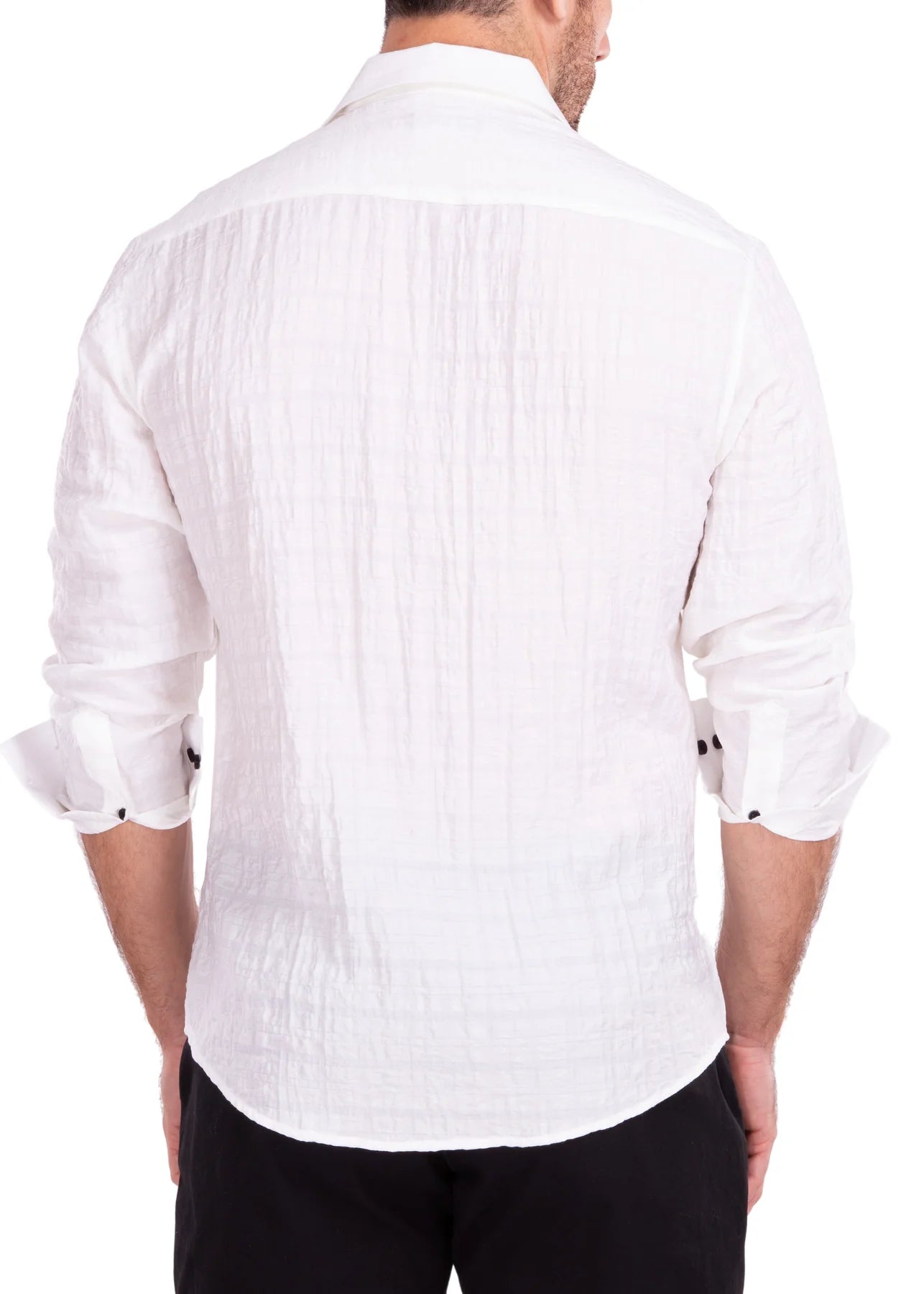 BeSpoke Fancy Wrinkle Look Long Sleeve Shirt - White - shirt - view 2 | New York Man Suits