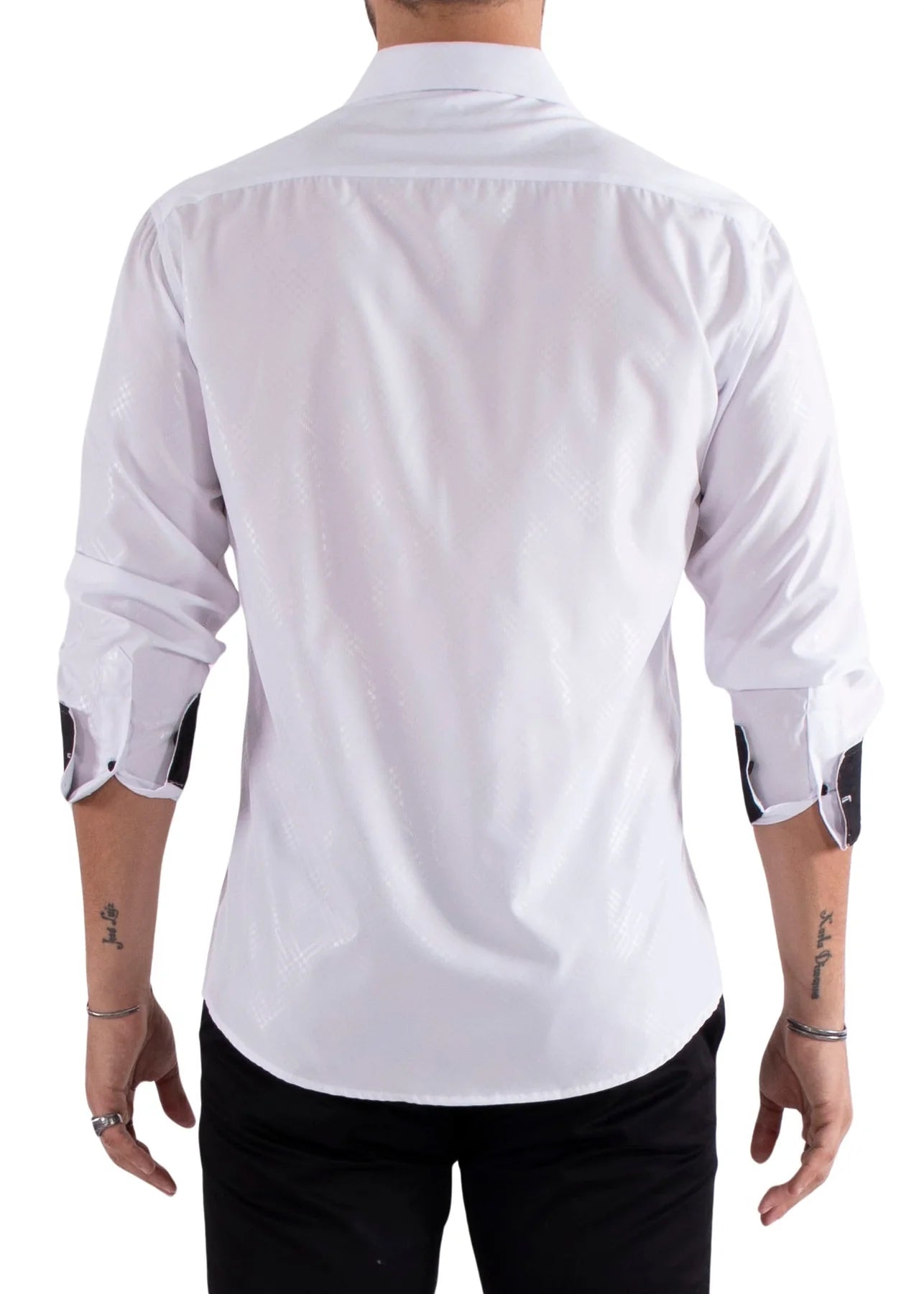 BeSpoke Mens Fancy Print Long Sleeve-White - menswear - view 2 | New York Man Suits