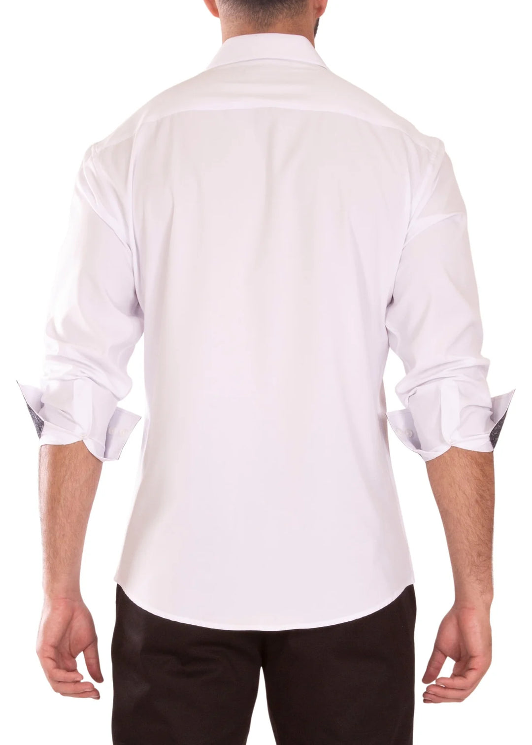 BeSpoke Mens Fancy Stretch Fabric Long Sleeve - White