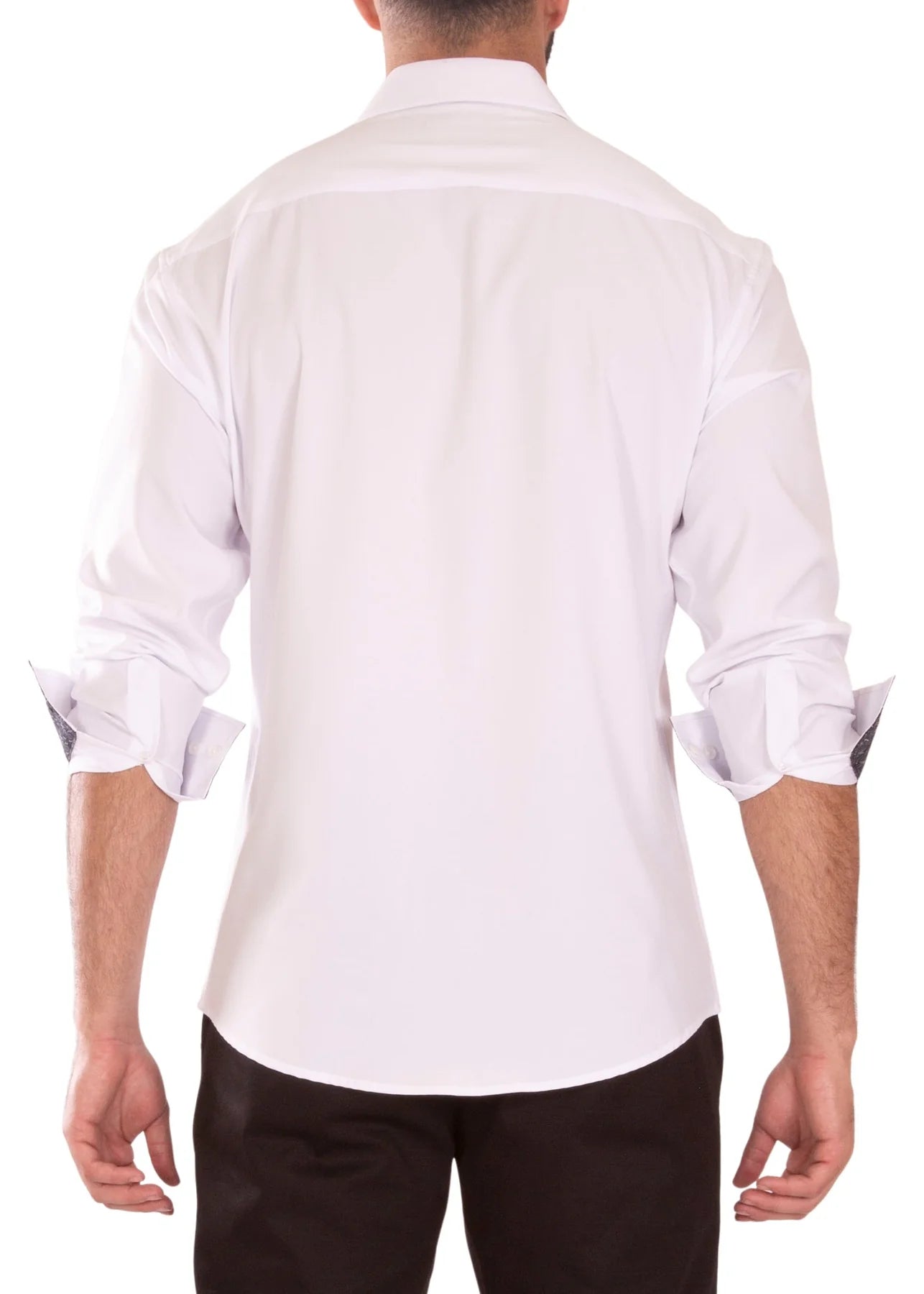 BeSpoke Mens Fancy Stretch Fabric Long Sleeve - White - menswear - view 2 | New York Man Suits