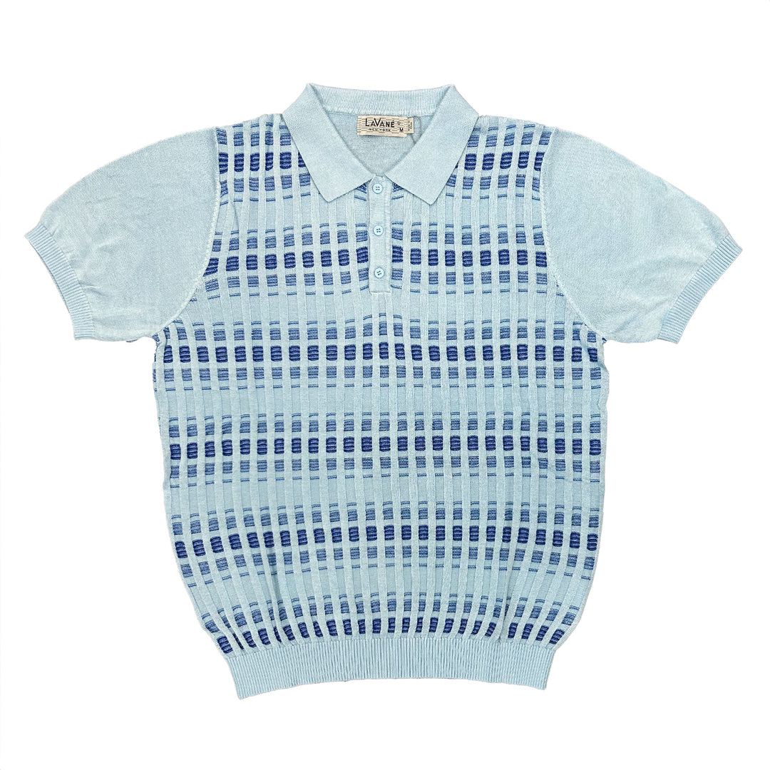 Lavane Short Sleeve Fancy Polo Shirt -Sky