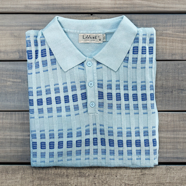 Lavane Short Sleeve Fancy Polo Shirt -Sky