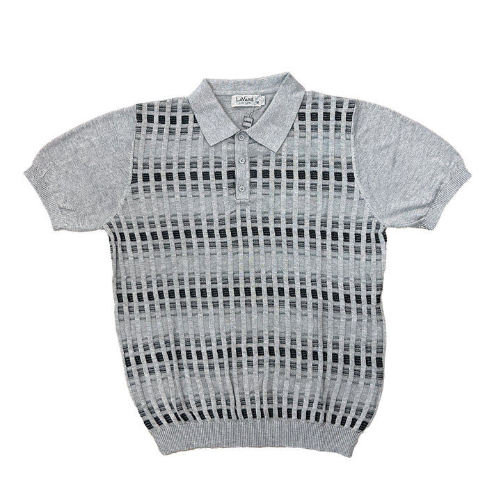 Lavane Short Sleeve Fancy Polo Shirt -Grey