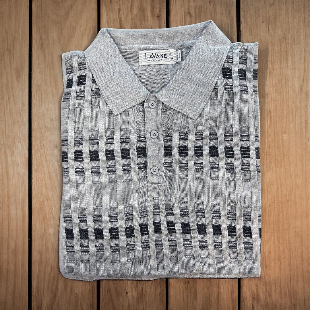 Lavane Short Sleeve Fancy Polo Shirt -Grey