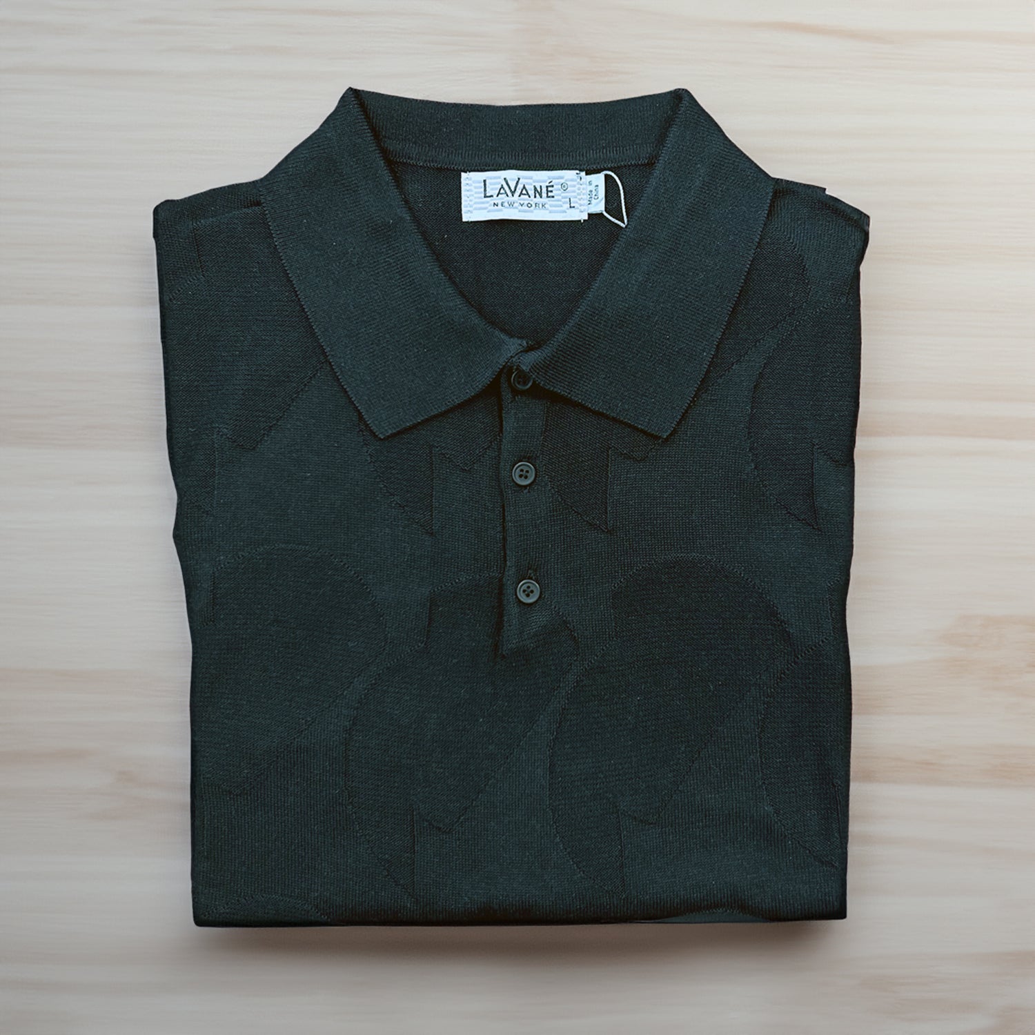 Lavane Short Sleeve Fancy Polo Shirt - Black - pants - view 2 | New York Man Suits
