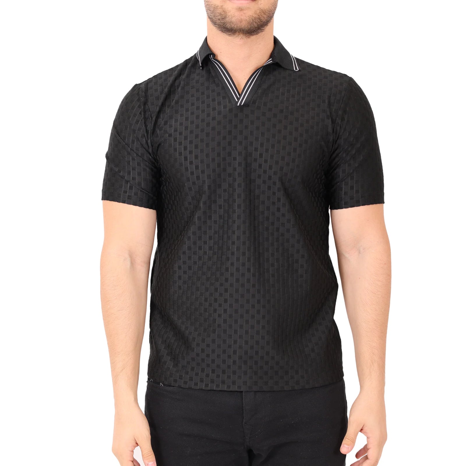 BeSpoke Collection Light Weight Polo Style SHIRT S/S-Black - shirt | New York Man Suits