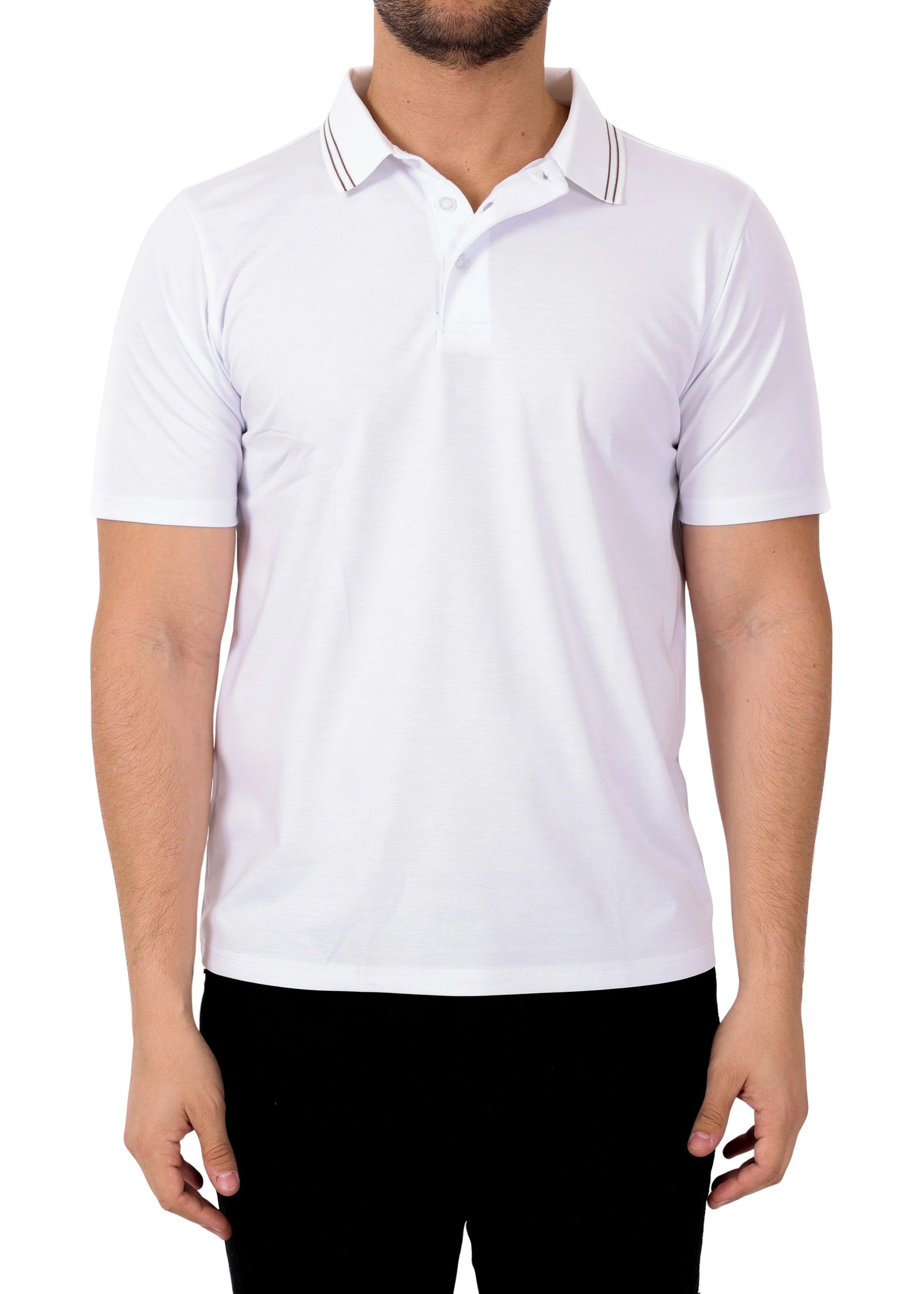 BeSpoke Collection Light Weight Polo Style SHIRT S/S- white - shirt | New York Man Suits