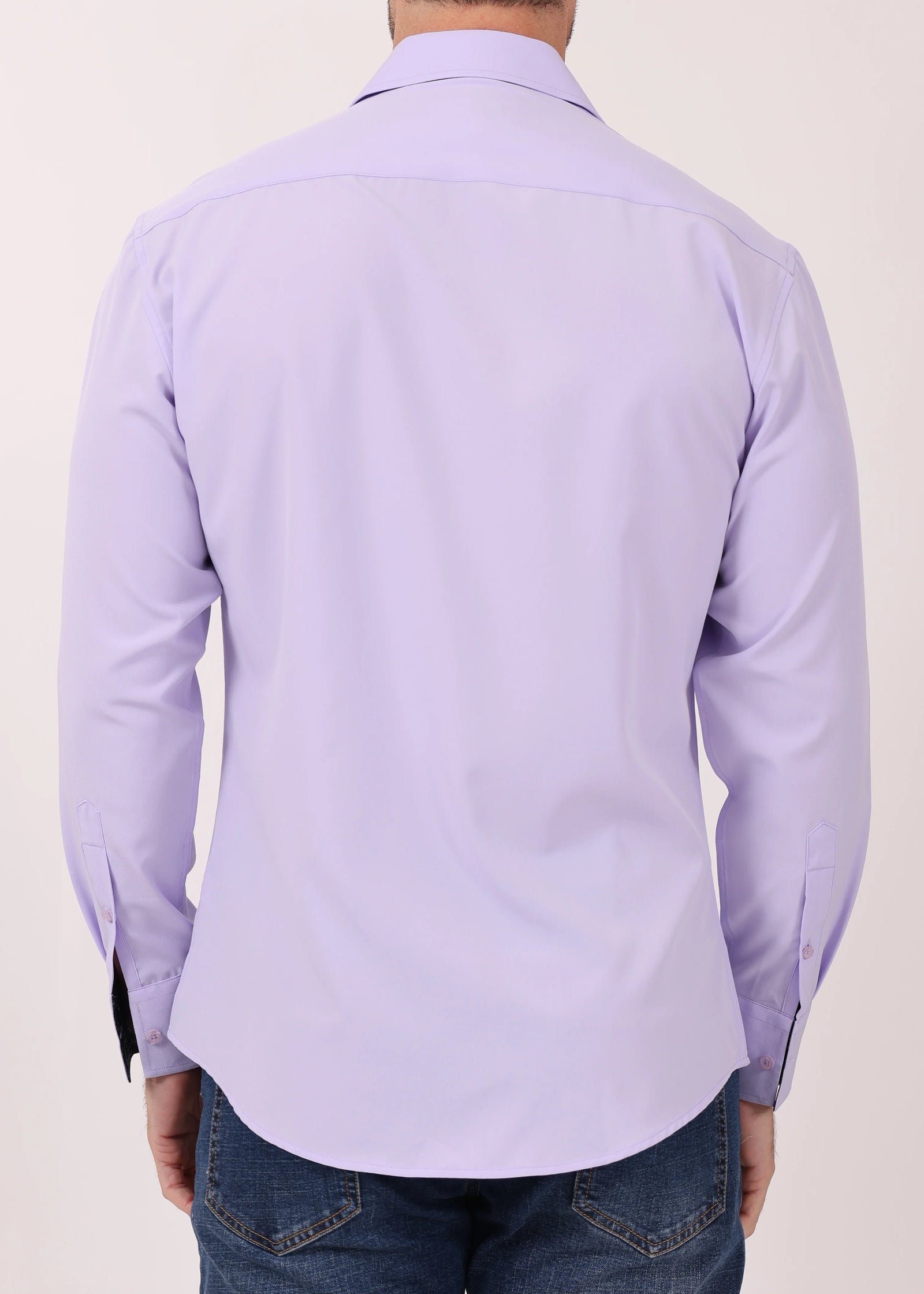 BeSpoke Mens Stretch Fabric Long Sleeve-Lilac - menswear - view 2 | New York Man Suits