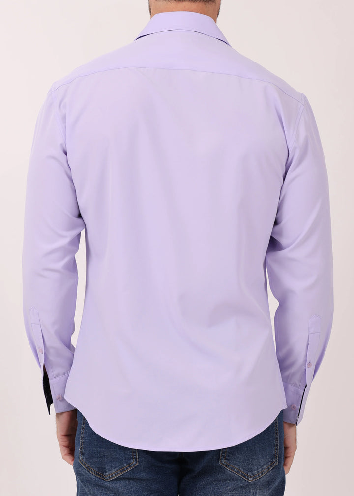 BeSpoke Mens Stretch Fabric Long Sleeve-Lilac