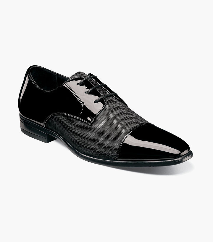 Stacy Adams Pharaoh Black Cap-Toe Tuxedo Oxford - front view